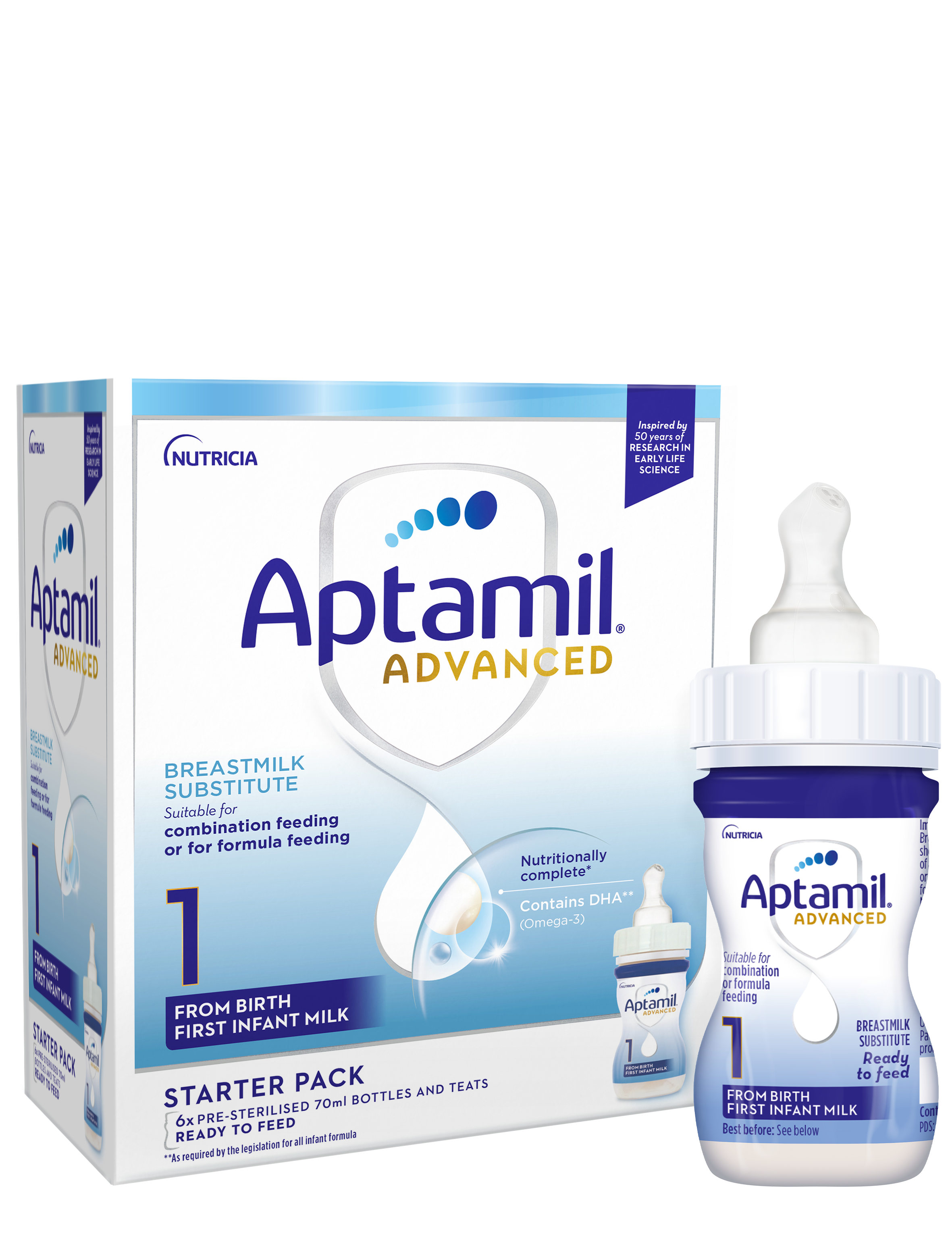 Aptamil® Advanced First Infant Milk Starter Pack 6x70ml