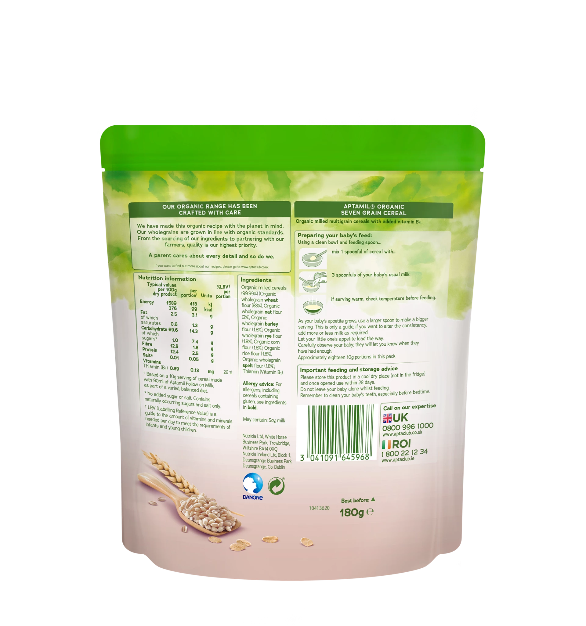 Aptamil® Organic Seven Grain Cereal 180g