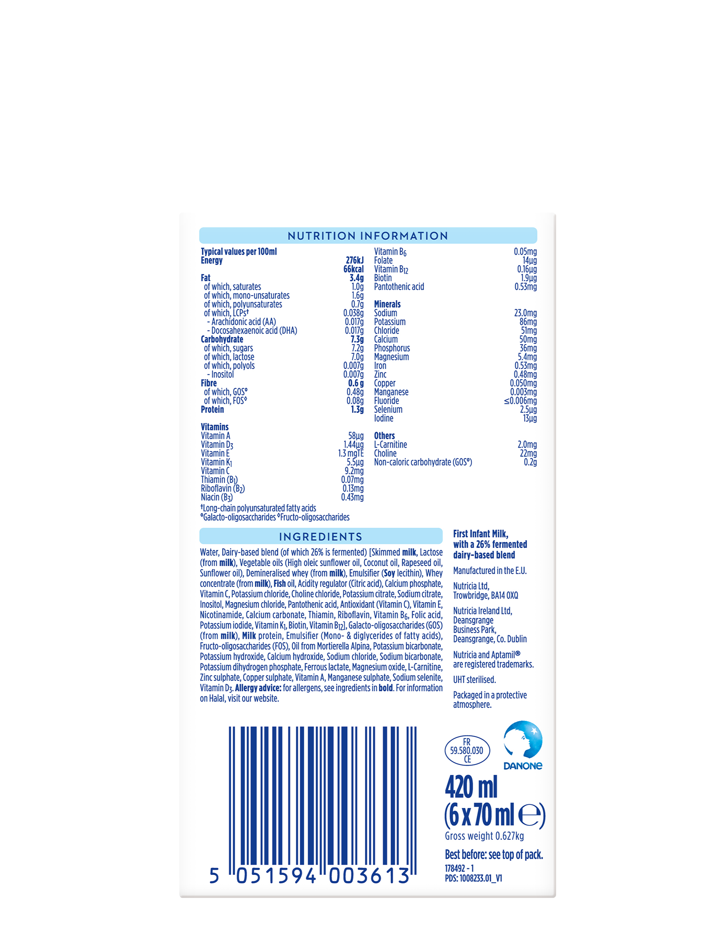 Aptamil® First Infant Milk Starter Pack 6x70ml